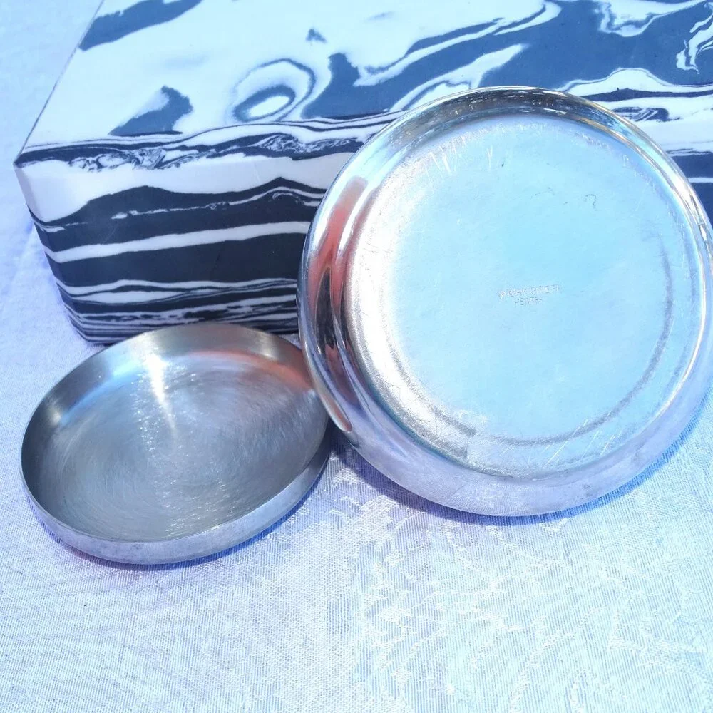 Vintage Kirk Stieff Pewter Velvet Lined Trinket Box